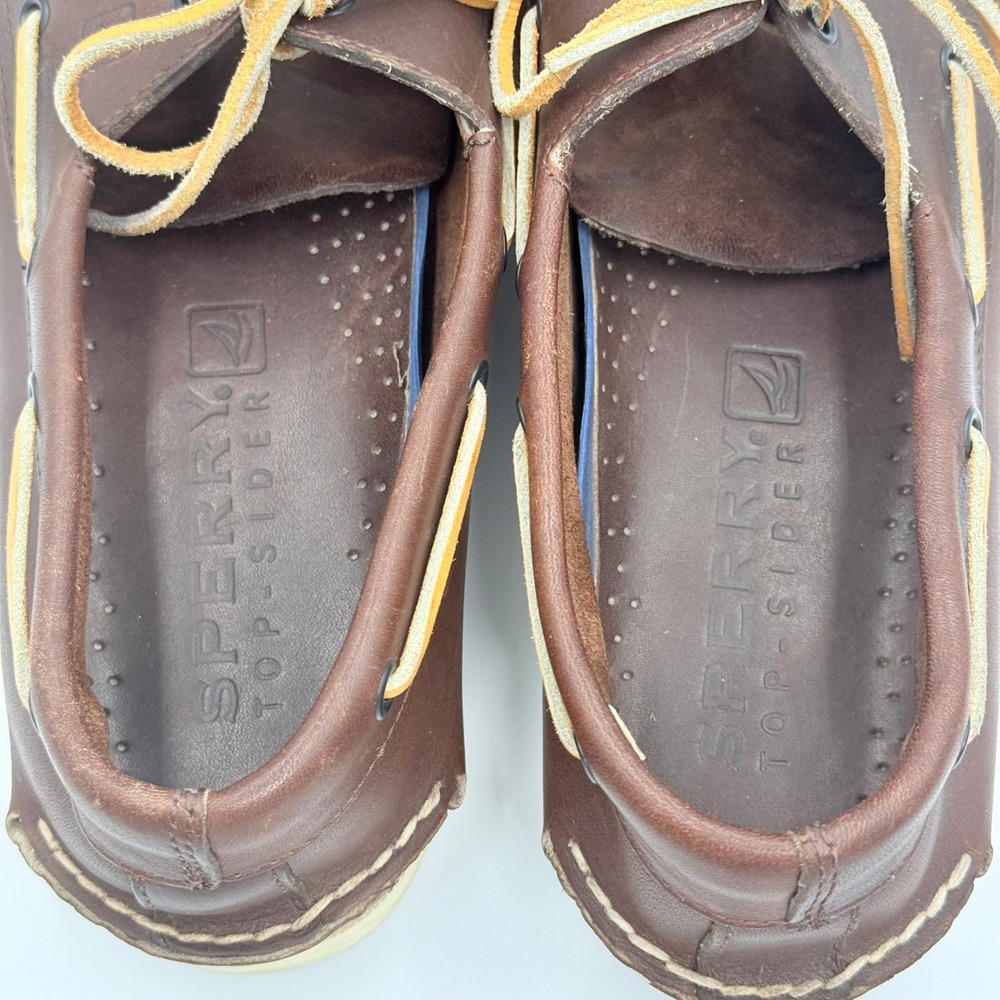 Sperry Top-Sider Mens 13M Authentic Original Brown Leather Boat Shoes 0195115 - Picture 5 of 7